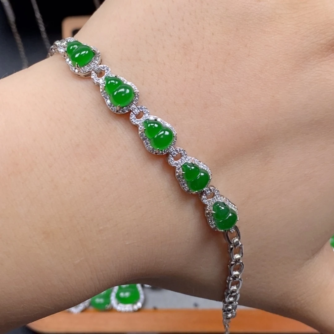 不***待翡翠银S925镶嵌项圈手链