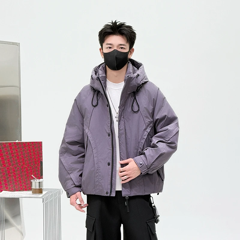 冬季休闲时尚连帽宽松保暖白鸭绒羽绒服8032
