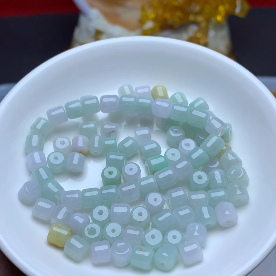 【闪购商品】翡翠手链未镶嵌卡6乘6冰桶珠30个