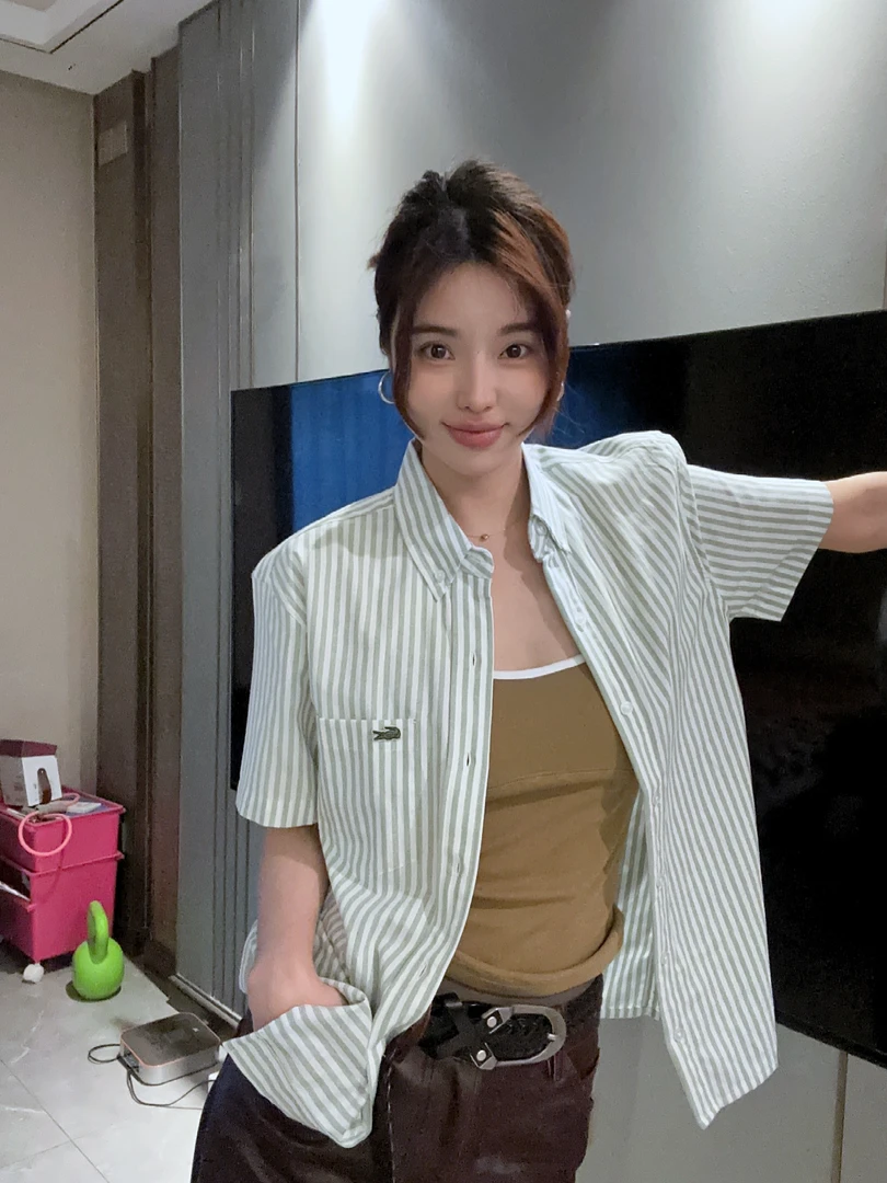 高端条纹夏日减龄polo清新男装