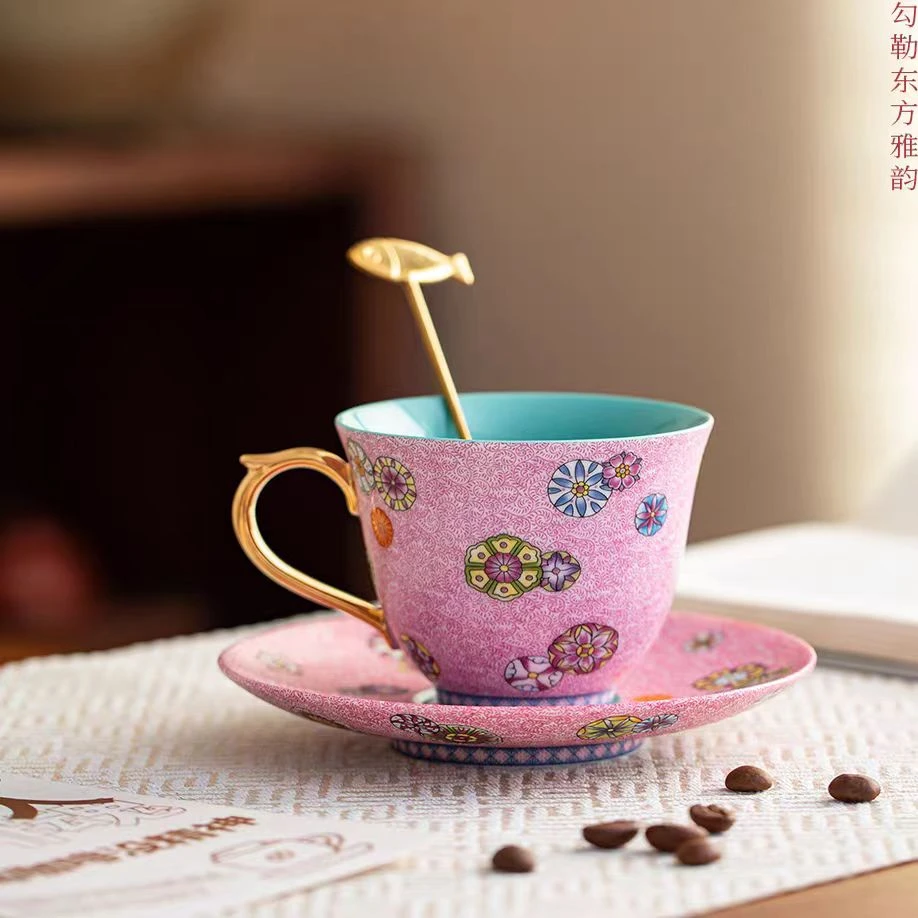 五言六器 春风拾光 吉祥如意-咖啡单杯碟 双杯碟 WY-417 WY-418