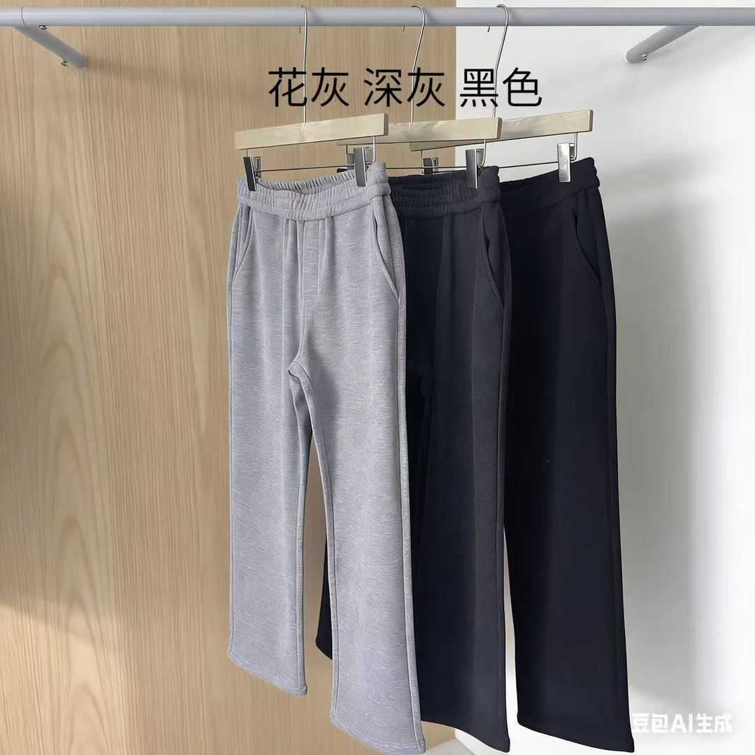 J-2850#{暖绒绒~}韩版“双面复合”绒坑风保暖休闲裤男