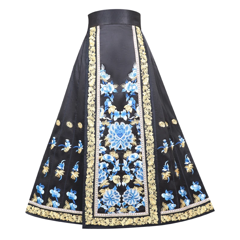 「锦上花」丽古龙复古国风手工原创设计感刺绣汉服18片日常马面裙