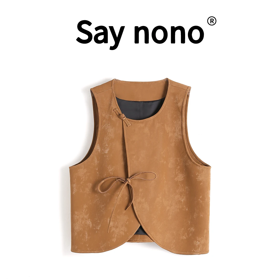 懒猫nono│Saynono 新中式＿升级订制冰霸里衬羊皮马甲 /D24231