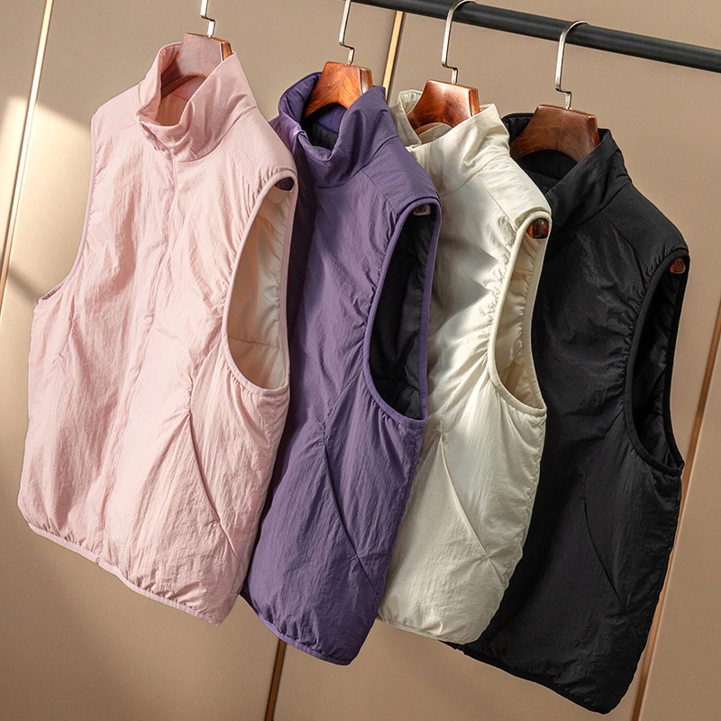春天家 福利！法柜叠穿高品质夹羊毛立领棉服马甲外套女41E2 特