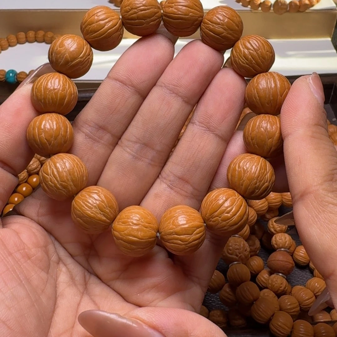 桃核吊坠聚宝盆原皮