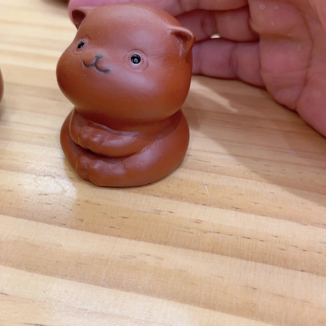 茶壶紫砂我*钱两个猫茶宠