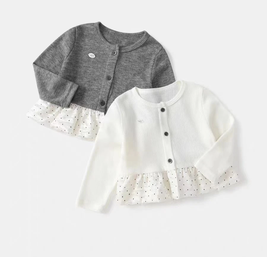 女童秋装上衣2025秋季新款韩系儿童针织长袖女宝开衫外套