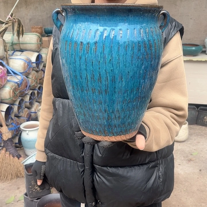 红陶蓝口径20高度28