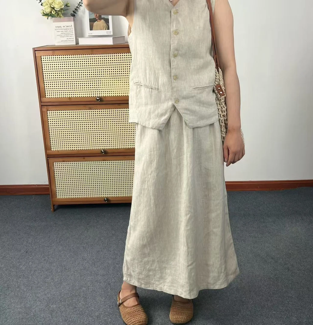 老钱风汉麻日系单马甲（有内衬）