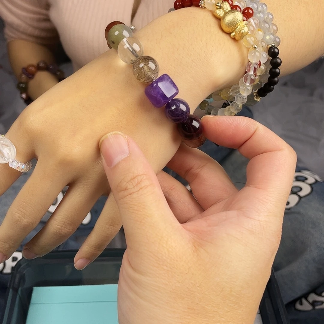 手串银S925镀金镶嵌水晶