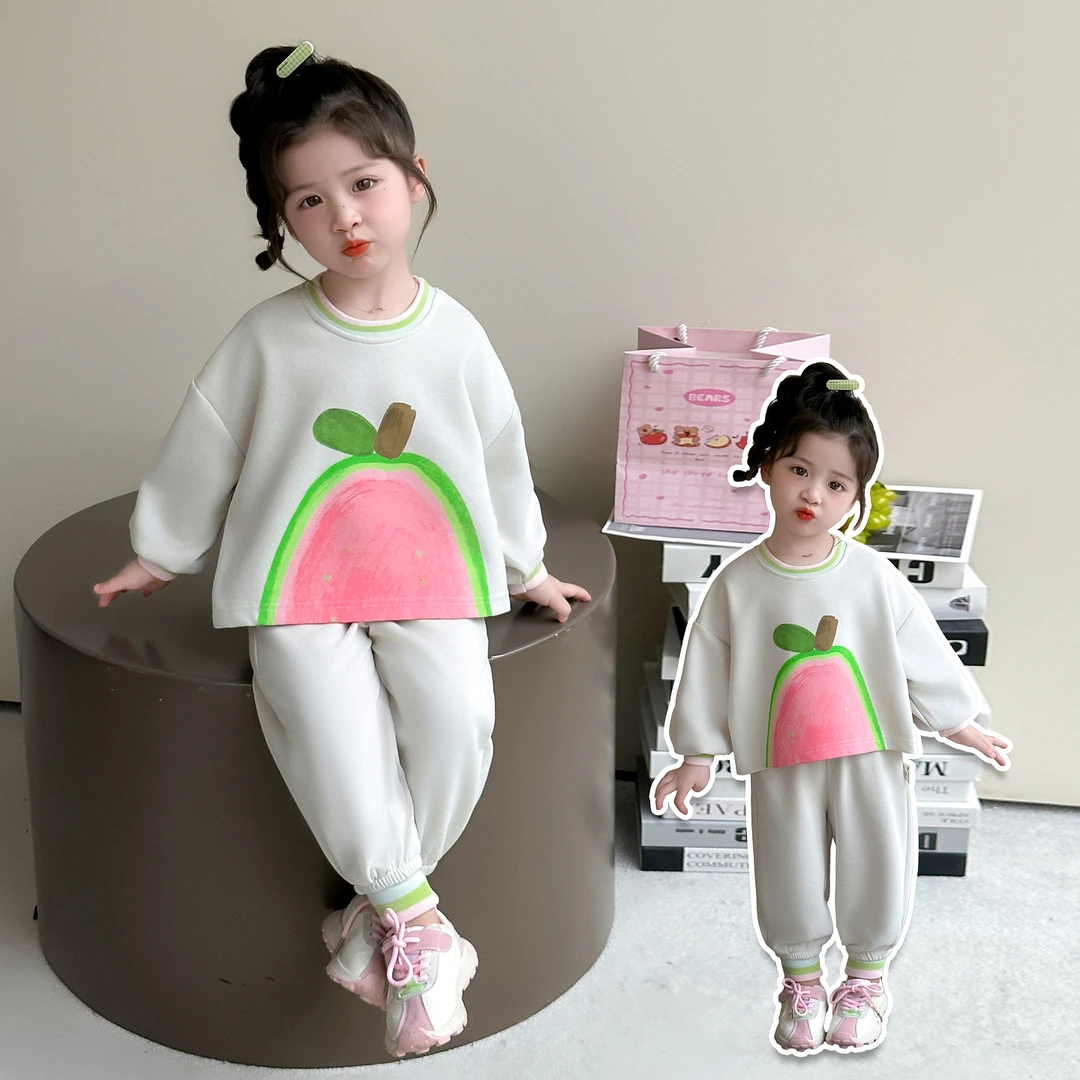 女童秋装套装2025年新款童装女宝宝长袖洋气儿童休闲中小童时髦潮
