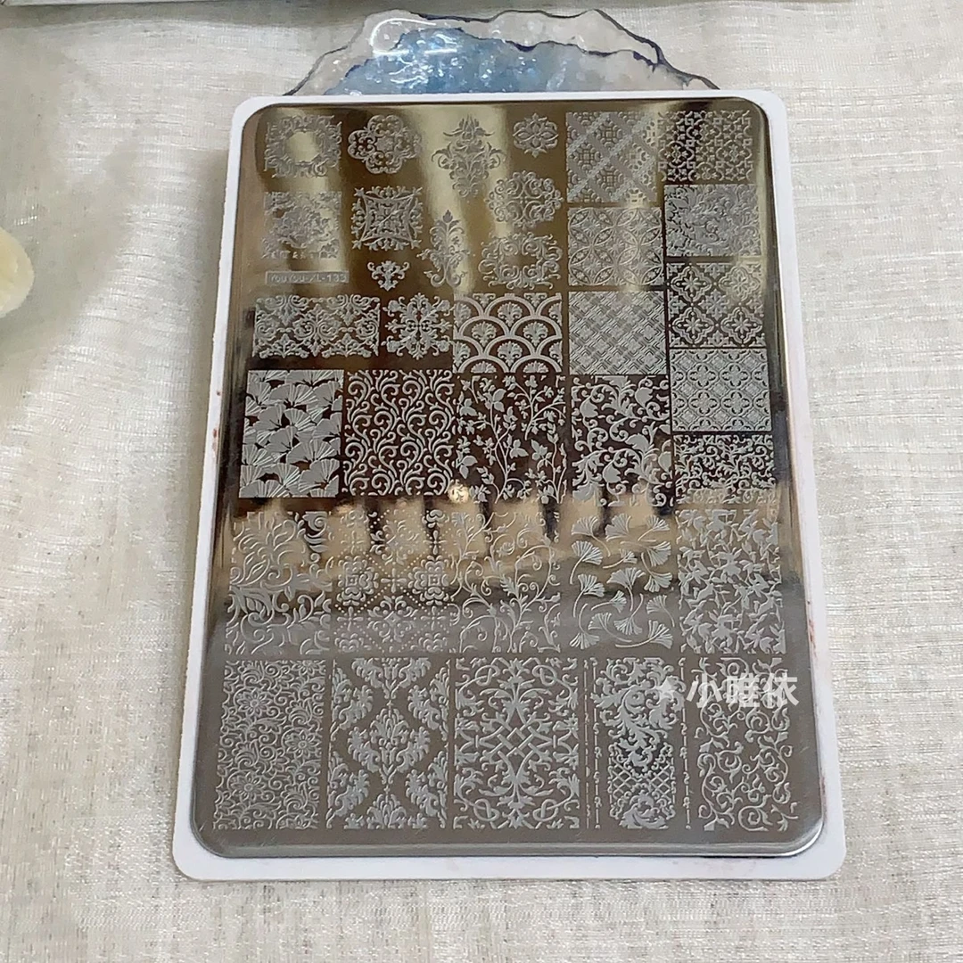 元气推荐新款XL133暗纹钢板镂空精细唯美模具印花工具美甲图案