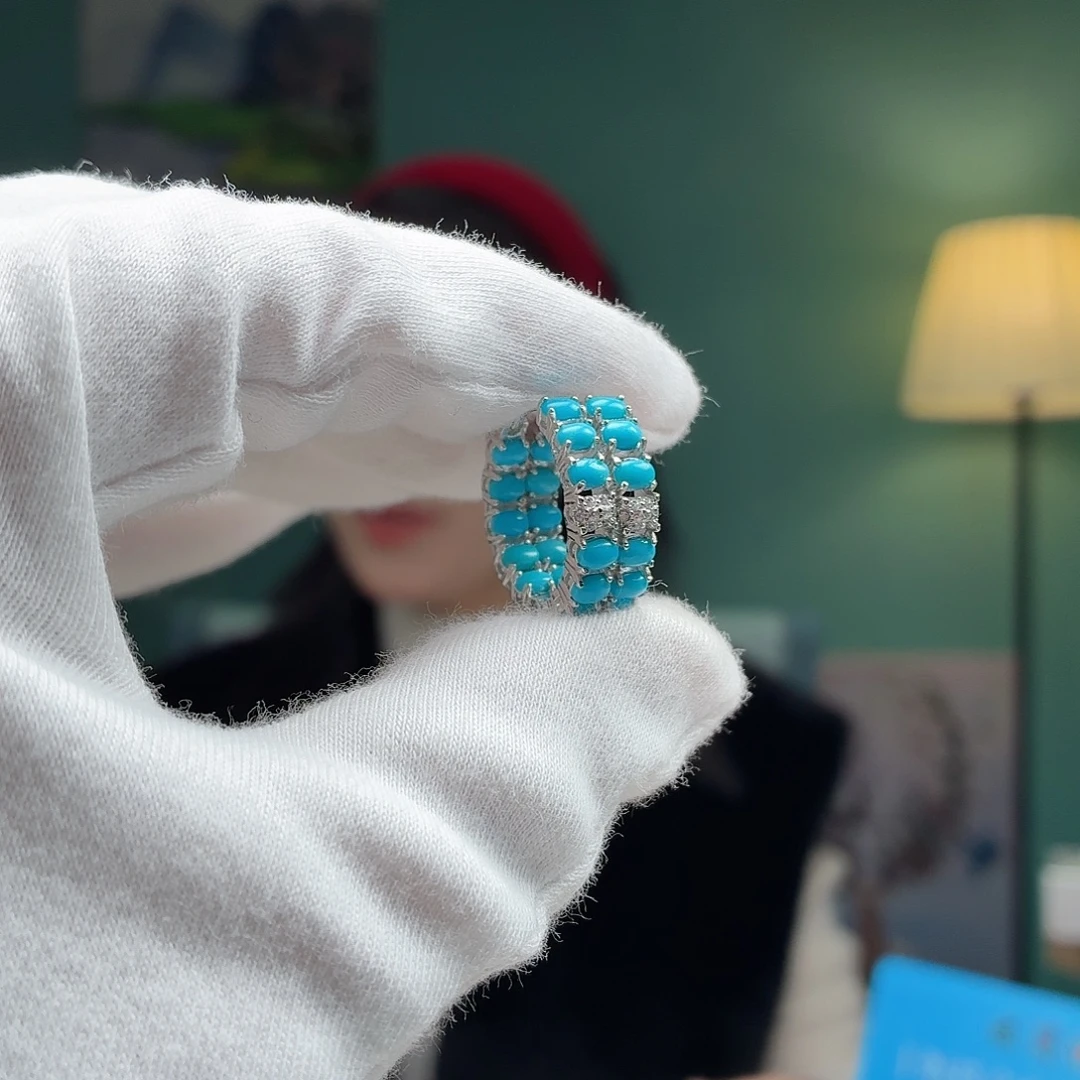 绿松石银S925镶嵌颈饰