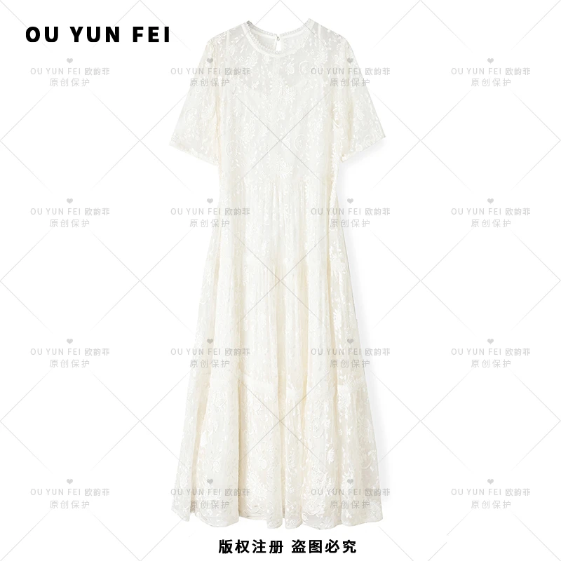 100 桑蚕丝高级感连衣裙女新款气质显瘦穿搭时尚洋气印花R06