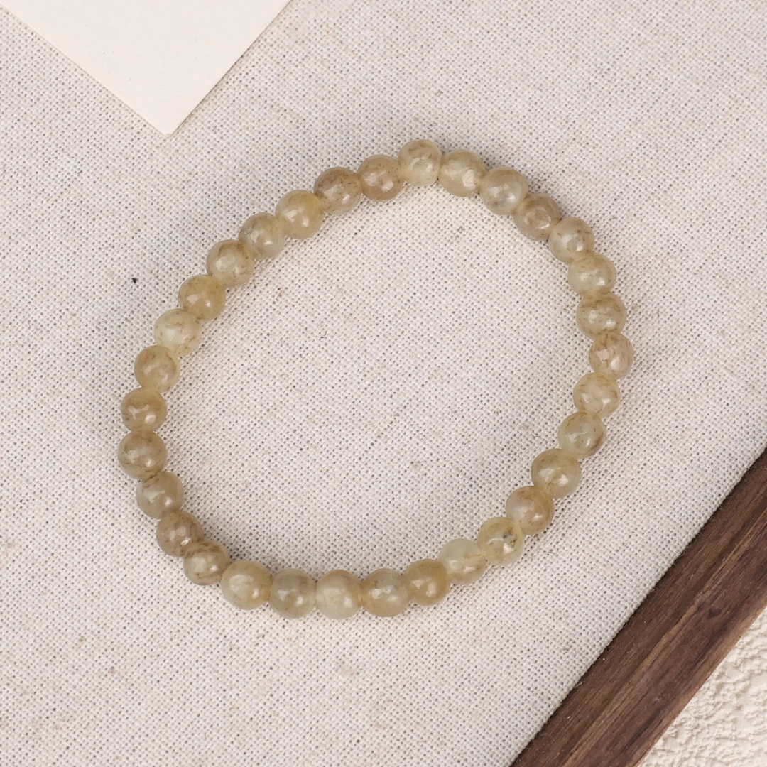 LZ3474 6mm浅糖色和田玉手串