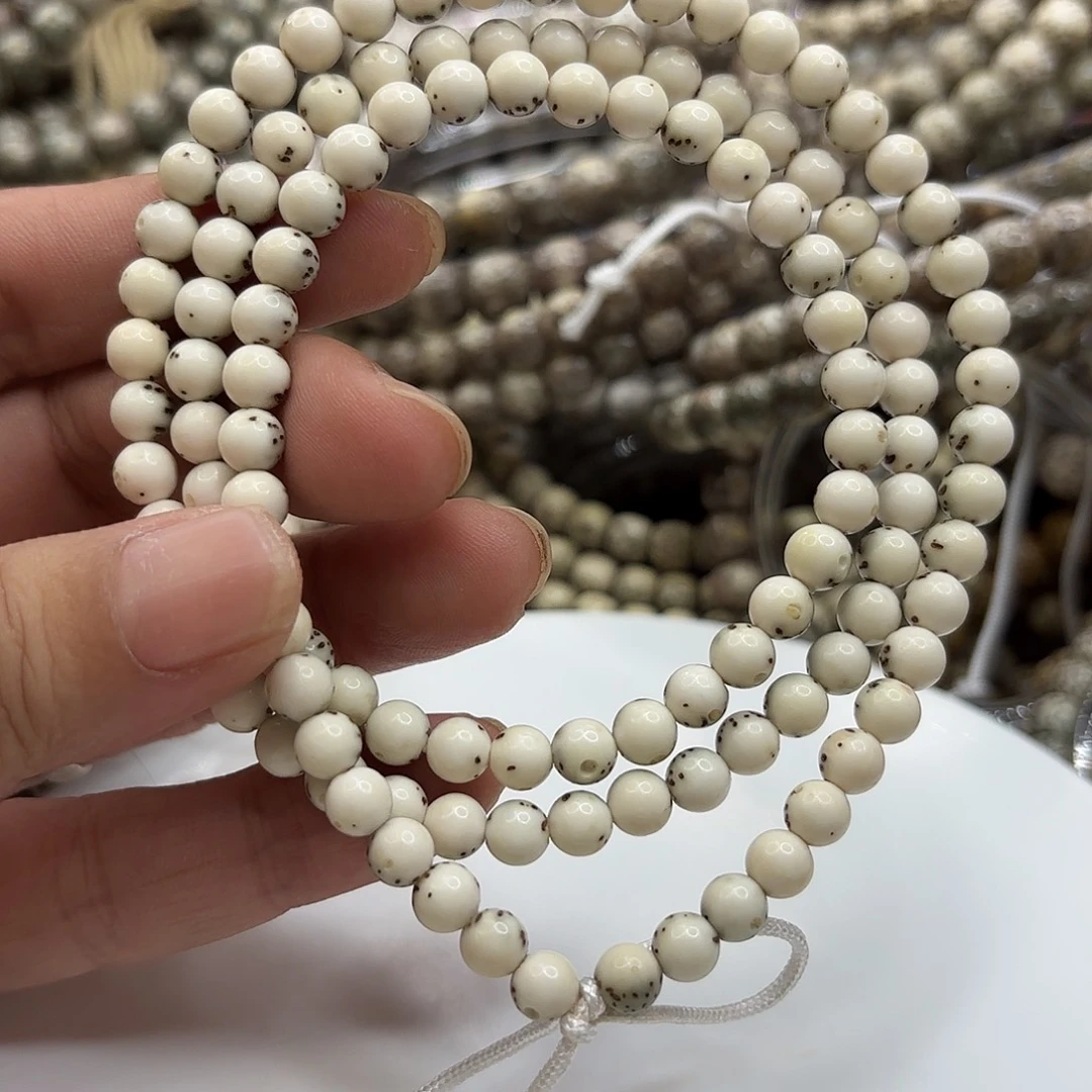 退***）手串星月菩提6龙蛋果冻大留白