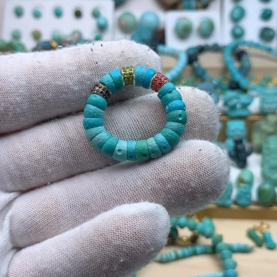 绿松石18K金镶嵌颈饰