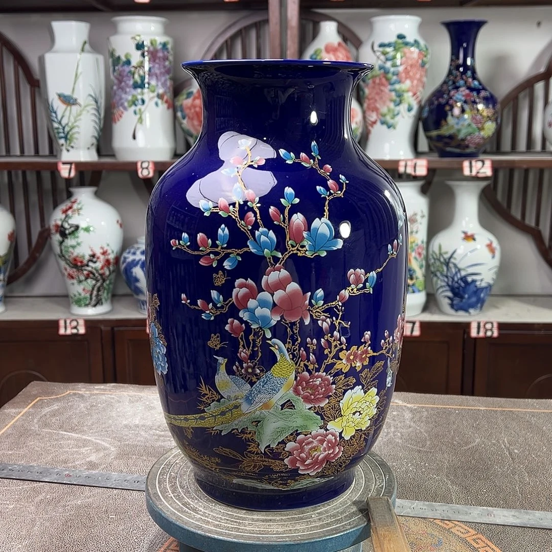 摆件陶景德镇陶瓷大冬景泰蓝