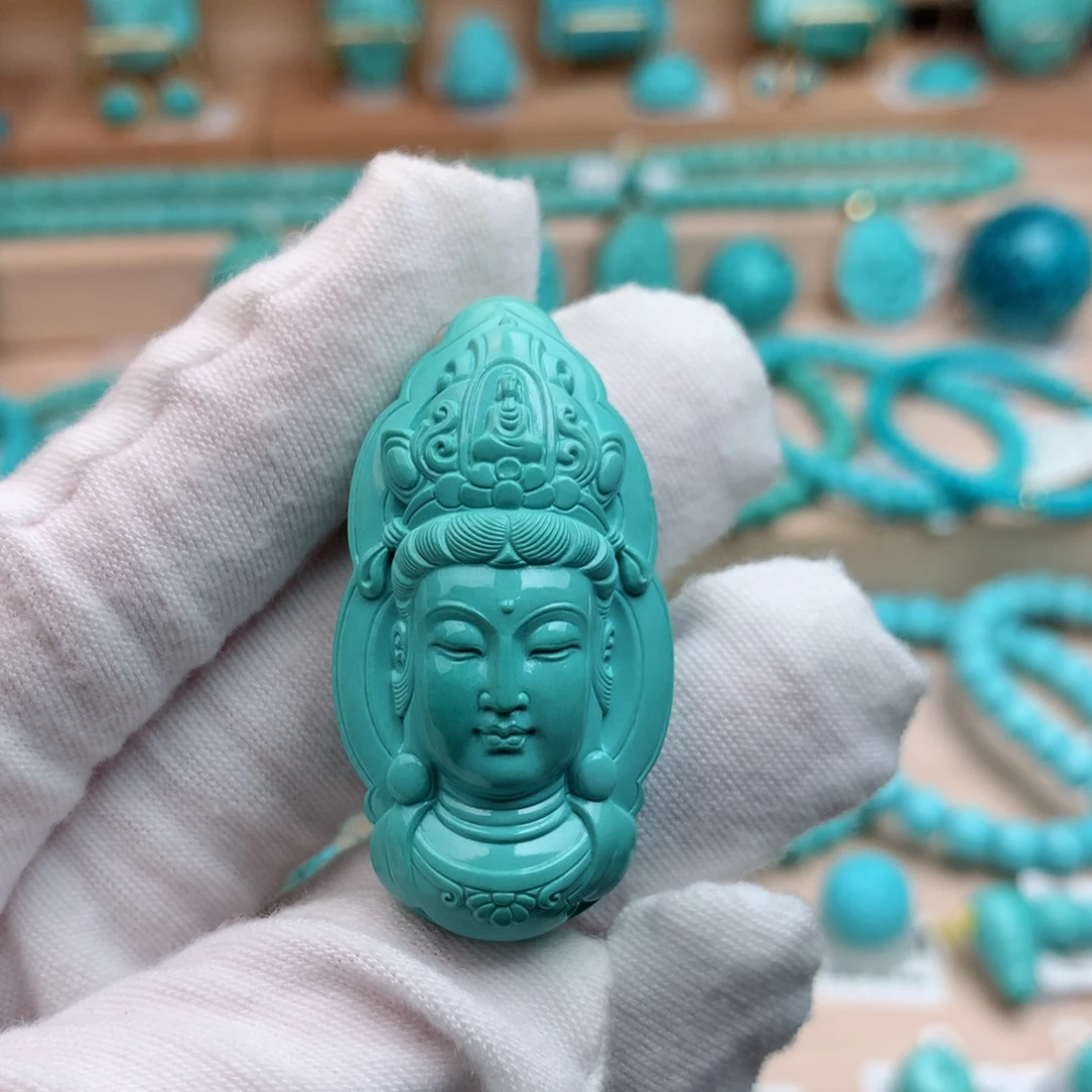 未镶嵌绿松石珠宝奇石22.3mm