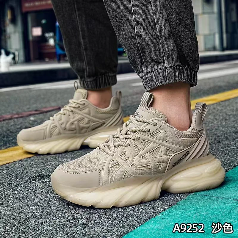 厚底透气系带老爹鞋时尚休闲鞋网面百搭男士潮流时尚鞋子夏季