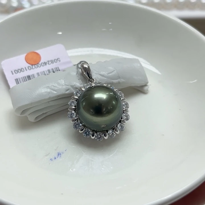 银S925镶嵌吊坠(不含链)海水珍珠15-16m 38号