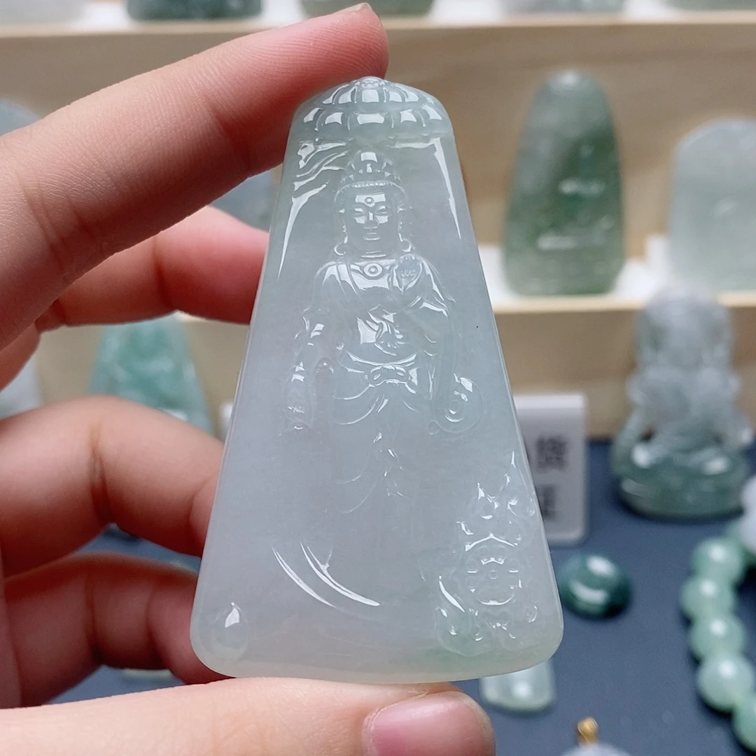 吊坠(不含链)未镶嵌翡翠站观音