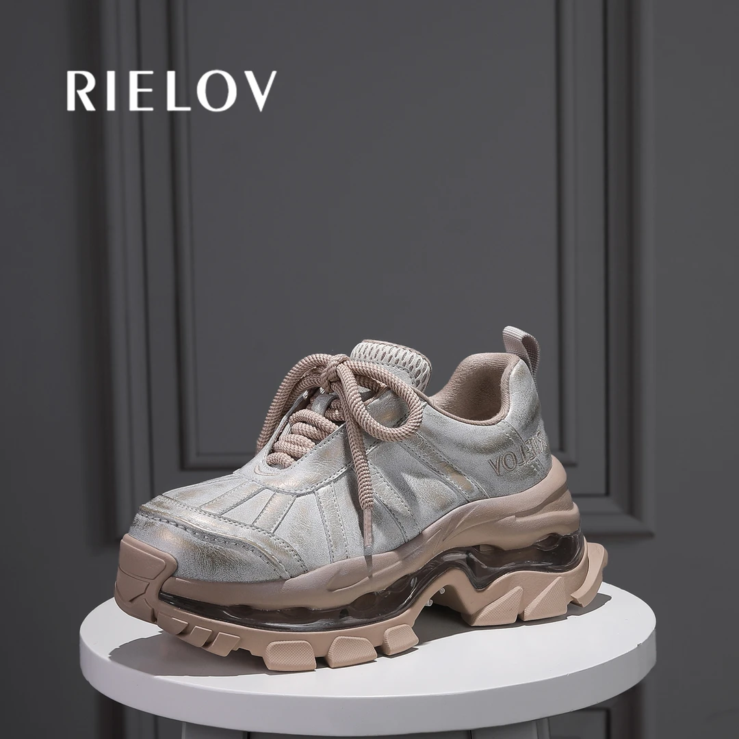 RIELOV【一号店】增高8cm时尚潮流全皮面百搭高级女士休闲鞋666-182