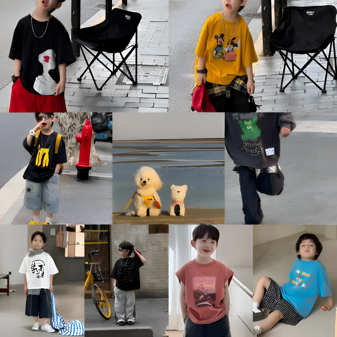 男童夏装套装潮牌短袖背心衬衫260-324简约儿童服装大童t恤