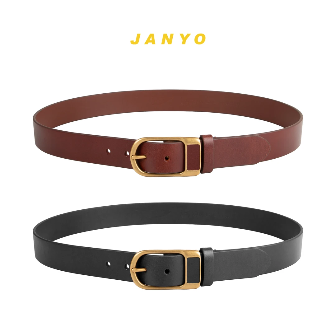 JANYO/杰有针扣男款休闲风腰带极简风皮带高档百搭简约男士