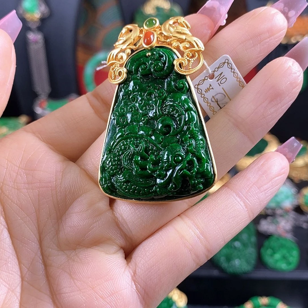 翡翠银S925镶嵌耳饰吊坠