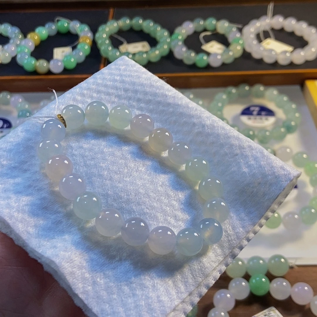 定制翡翠未镶嵌翡翠手串卡9.7