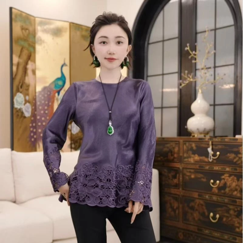 Betty Bairn【小极幸】高端系列醋酸镂空上衣25B-BW8819