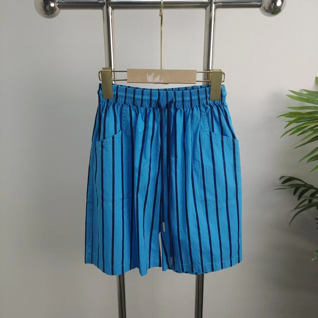 【0646】蓝条梭织短裤A6-12