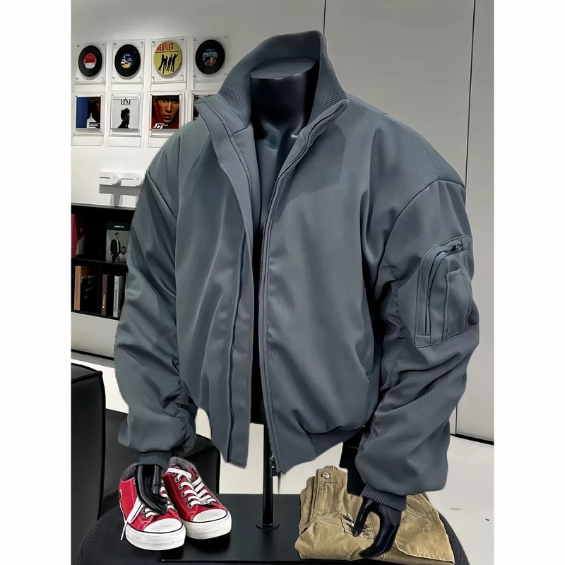 bomber立领ma1飞行员夹克男秋冬季加厚夹棉短款棉服潮牌工装外套