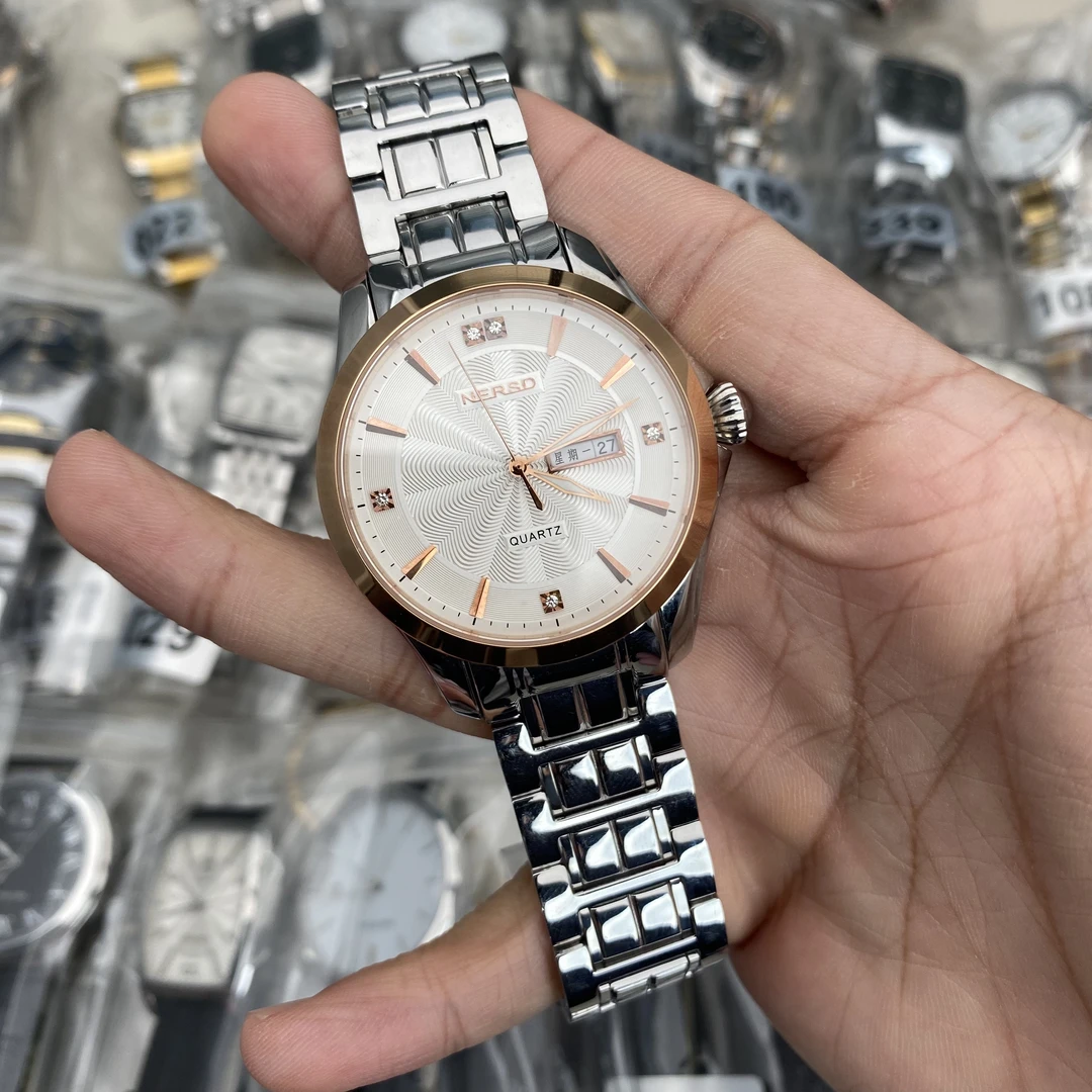 耐尔斯顿进口石英男表防水蓝宝石镜面精钢日历撤柜少量库存高品质