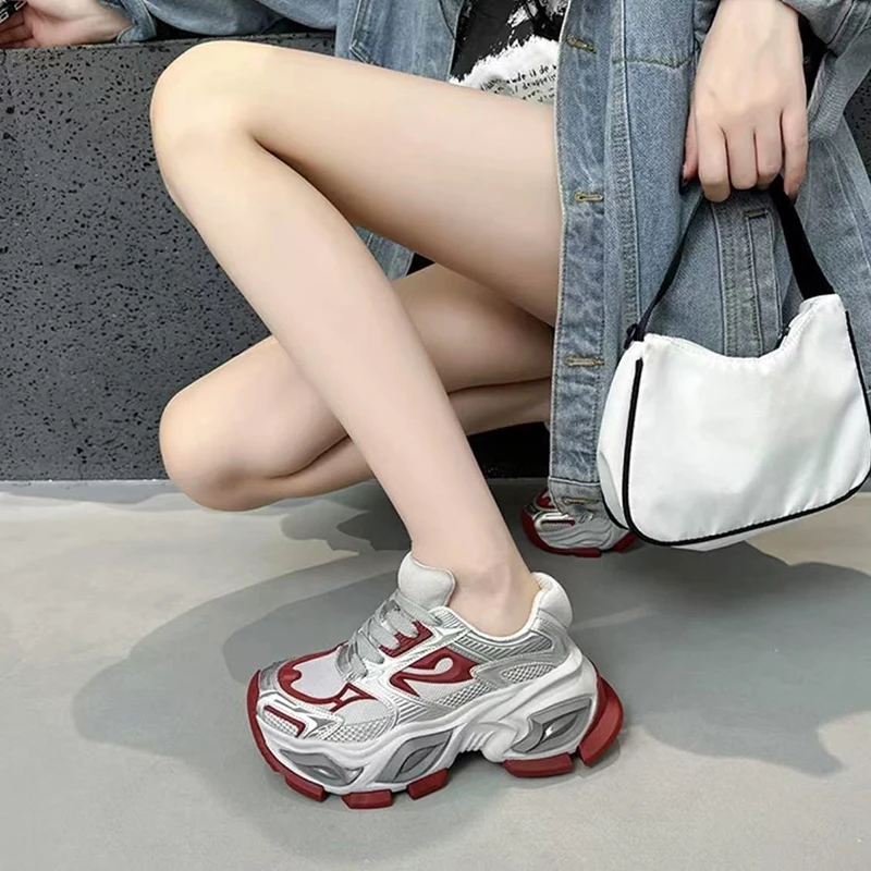 CREW&KNOW官方正品 ！异瞳猫眼秋冬老爹鞋女厚底增高运动休闲鞋