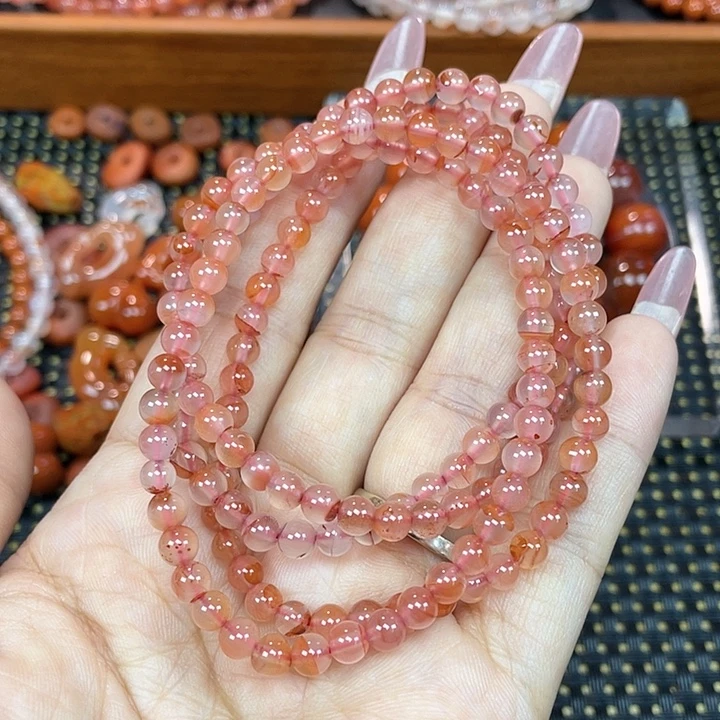 南红玛瑙未镶嵌颈饰冰粉多圈