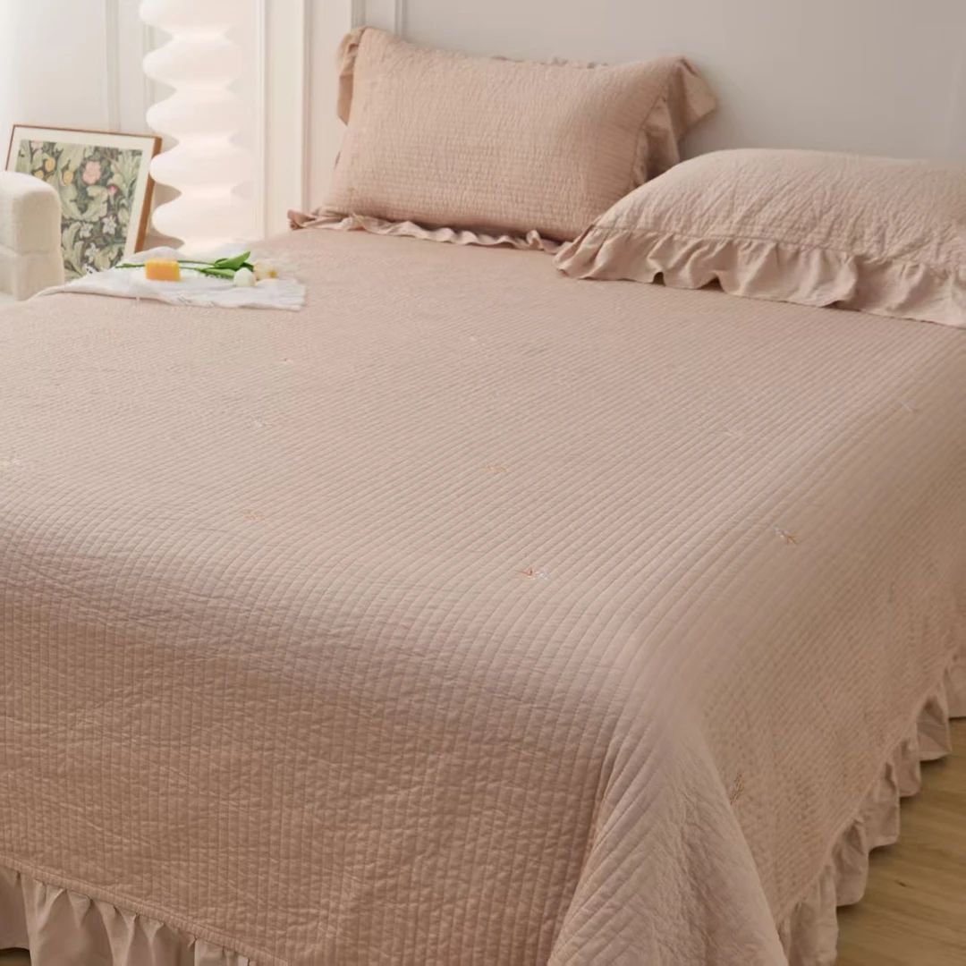 柔丝琥珀 高端轻奢冰凉透气天丝印花床上三件套韩式 凉爽透气