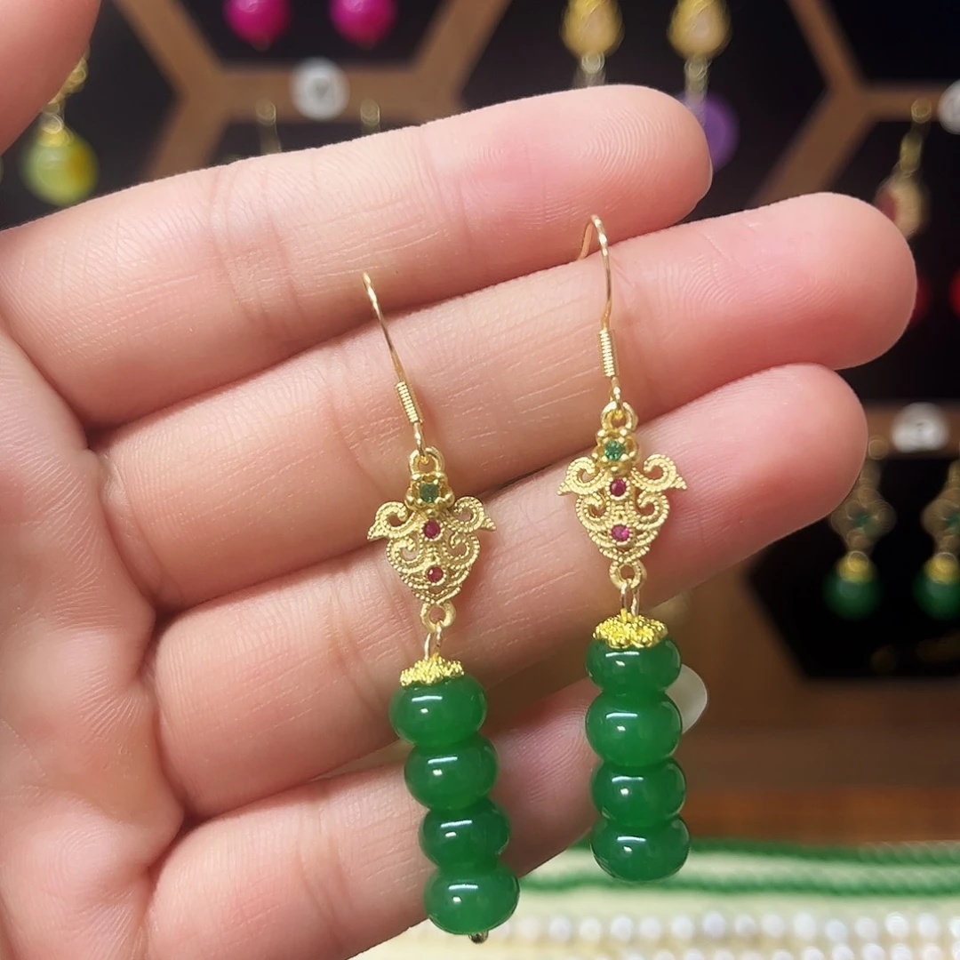 锆石纯铜925银耳饰