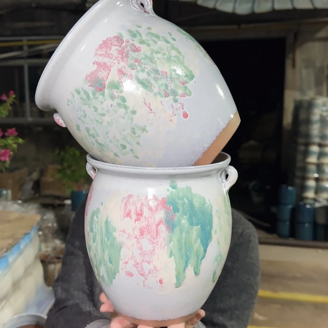 紫砂花盆高20口18
