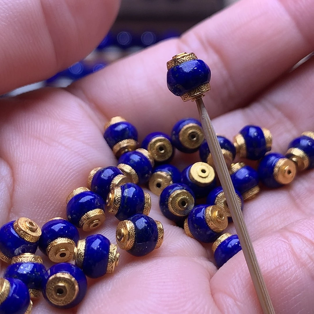 青金石银S925镶嵌7m隔珠