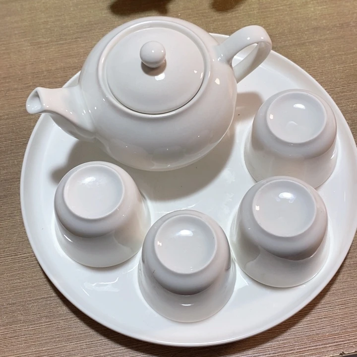 瓷片一物一拍，一壶一盘4杯