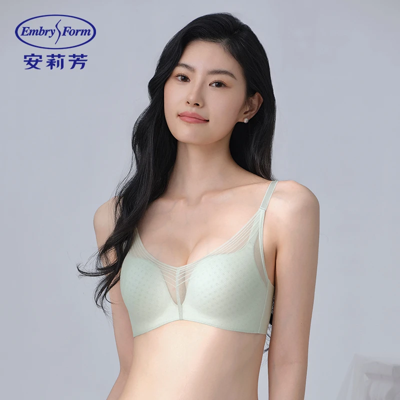 【欧若风·风巢聚聚杯套装】无钢圈内衣网纱透气聚拢文胸女士EBW0956