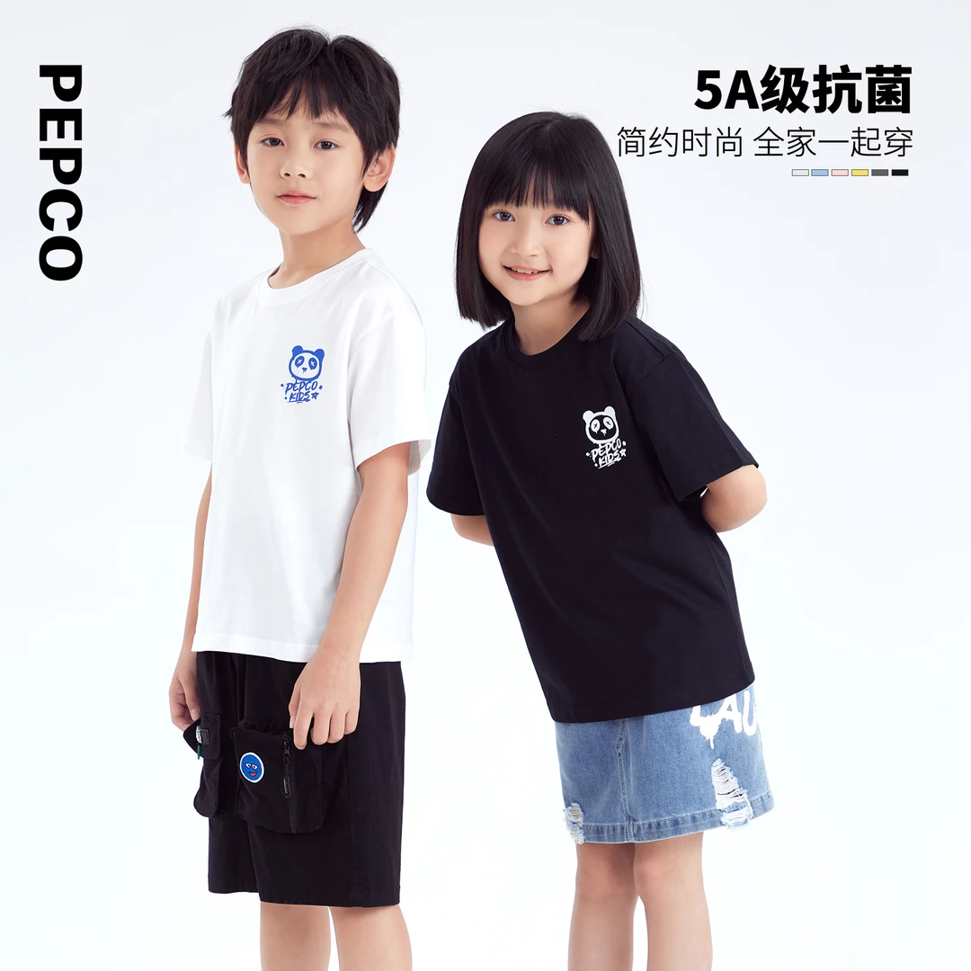 小猪班纳童装夏装新款儿童亲子装中大童男女童短袖T恤潮832425120