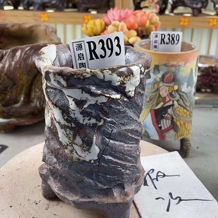 紫砂花盆景德镇陶瓷花盆393