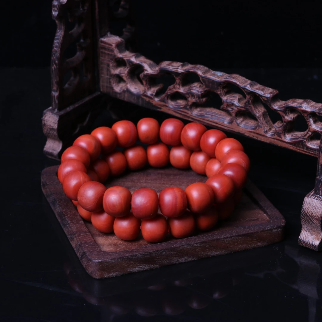 瓦西柔光火焰南红玛瑙12mm左右老型珠手串一条n622（多样性发其一）