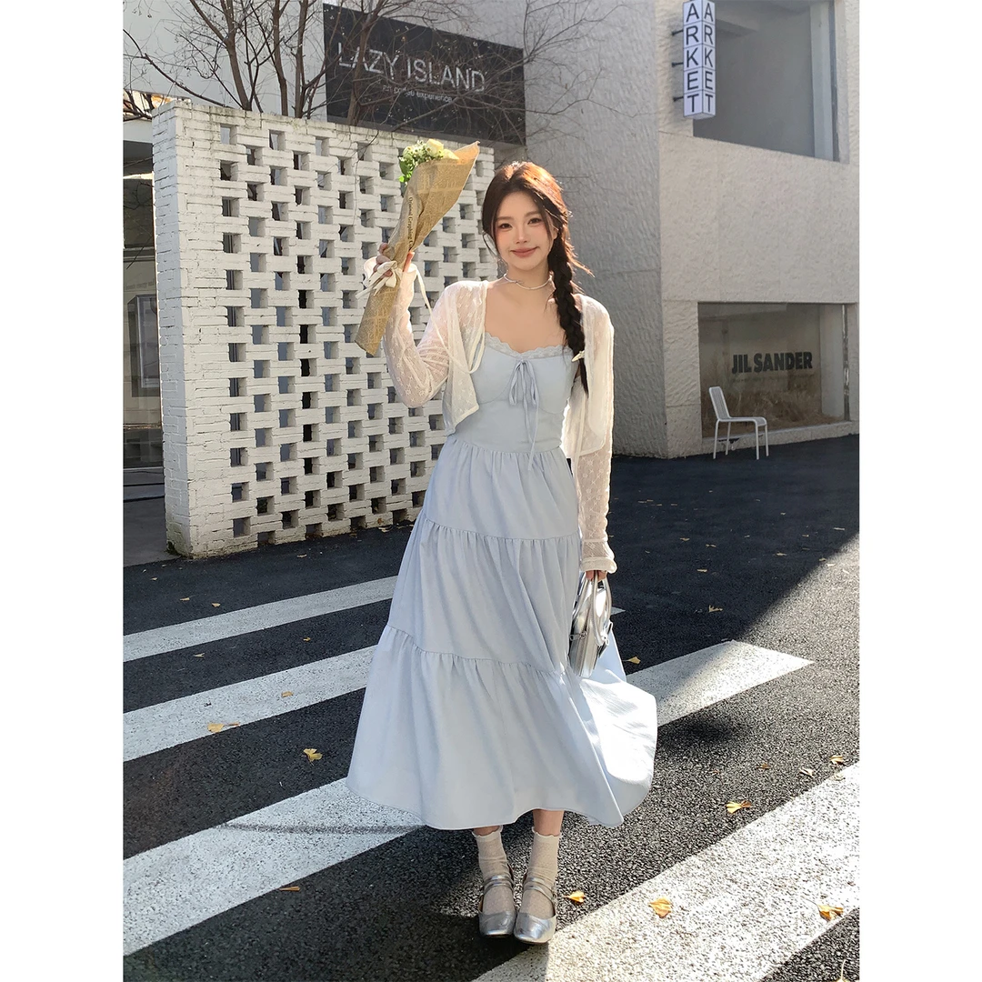 张大人【艺术瓶颈】大码女装微胖妹妹法式温柔度假风开衫