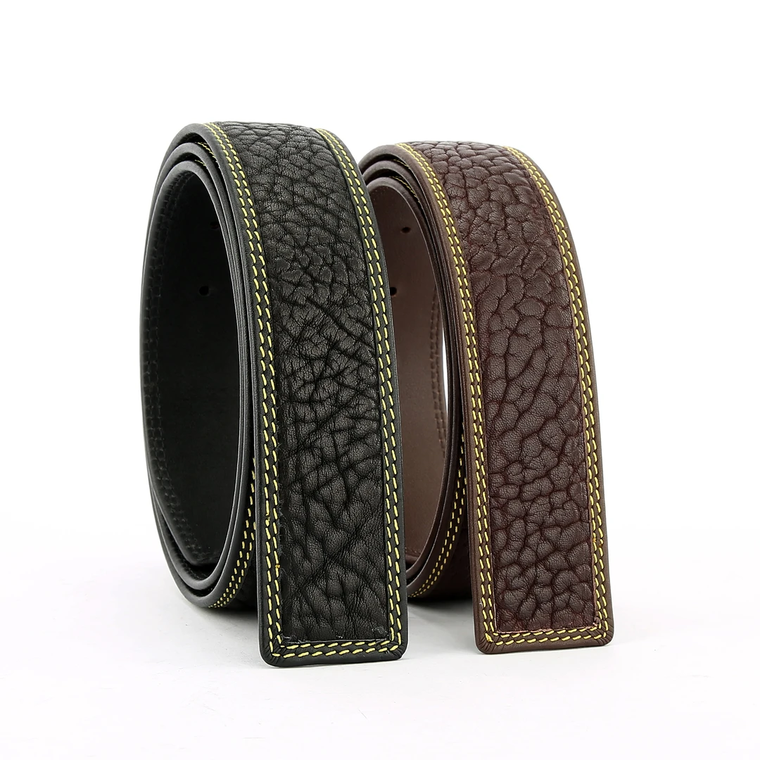 3.8/3.5双面头层牛皮材质金线狂野牛皮自动/打孔带身