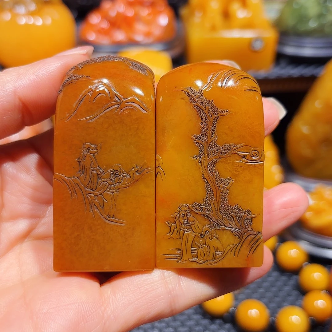 田黄石月**玉石雕石雕石雕